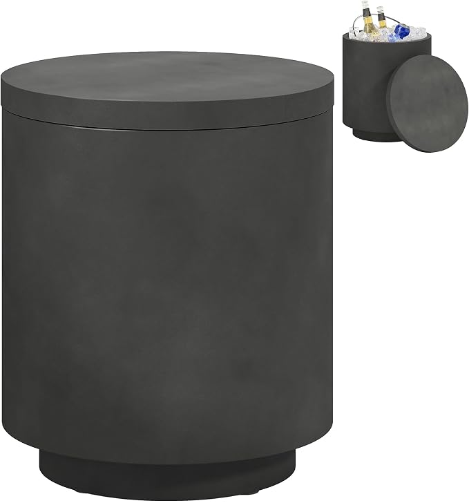 HOMCOM 2.6 Gal Outdoor Cooler Side Table, 3-in-1 Cool Coffee Table by HOMCOM