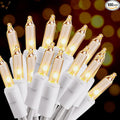HISHINY Christmas Lights 100 Count Mini Clear Lights 32ft White Wire Christmas by HISHINY