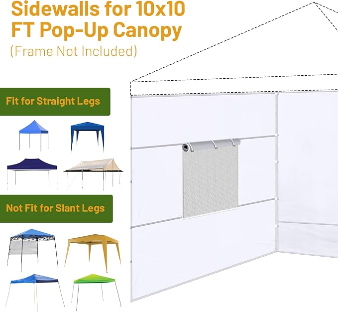 3 Pcs 10x10 Canopy Sidewalls - Image 3