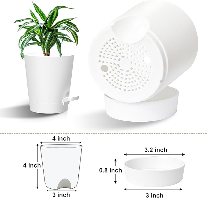 Self Watering Pots, 4 inch Flower Pots - Image 2