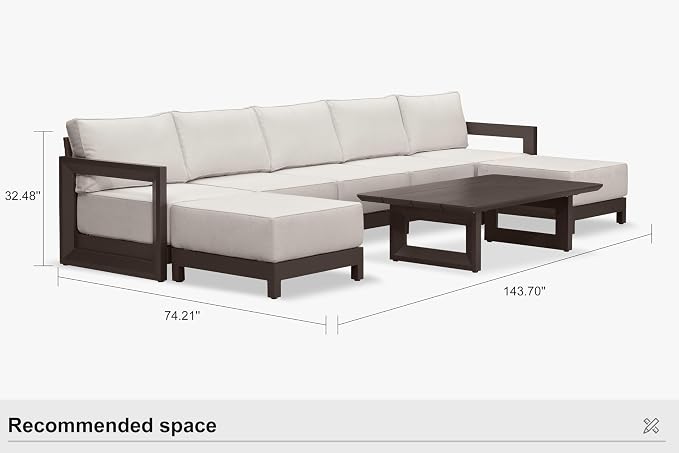 PURPLE LEAF Patio Furniture Set U-Shaped Outdoor Couch - Image 9