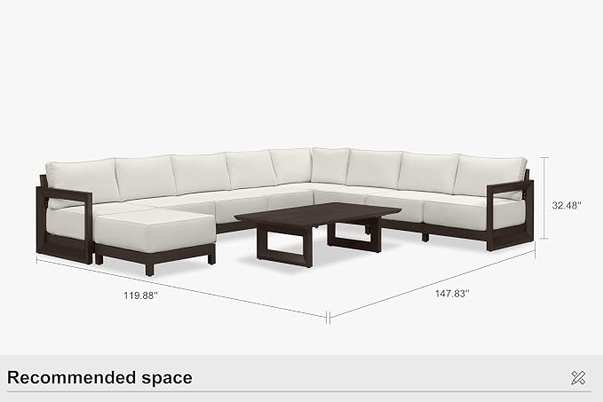 PURPLE LEAF Patio Furniture Set U-Shaped Outdoor Couch - Image 9