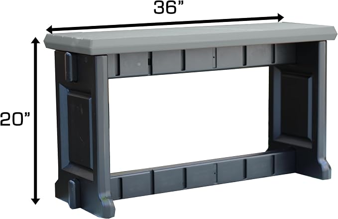 Bench, Deep Grey Top with Black Sides, 1 Pack - Image 3
