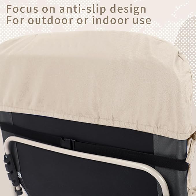 Tudomro 2 Pcs Light Beige 66'' Outdoor Chaise Lounge Cushion Waterproof Patio - Image 8