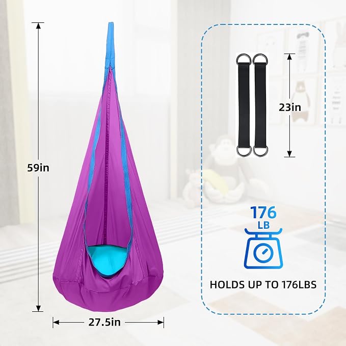 Kids Swing Seat Hammock Chair Indoor Outdoor Hanging Chair - Image 4