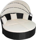 Outdoor Round Daybed Wicker Patio Furniture Outdoor Furniture by FDW