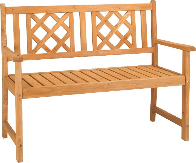 Outdoor Bench Weatherproof, Wooden Garden Bench, Outdoor Wood Patio Bench - Image 4