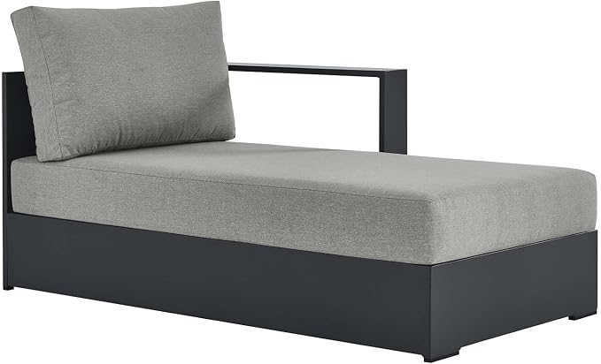 Modway Tahoe Powder-Coated Aluminum Outdoor Chaise Lounge Gray - Image 3