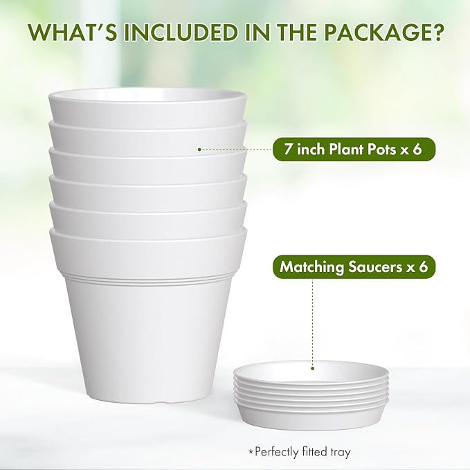 7 Inch Thick Plastic Plant Pots - Image 5