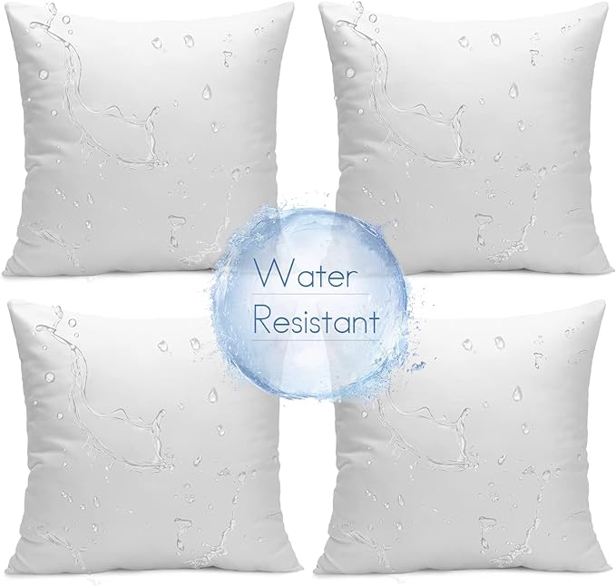 Ashler 20 x 20 Outdoor Pillows, Waterproof Inserts Set of 4 Water Resistant by AshlerHomeDeco