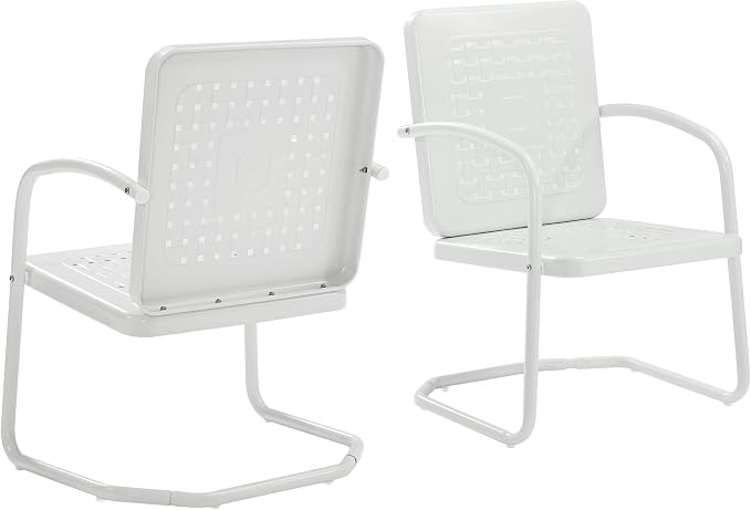 Crosley Furniture Bates 2-Piece Outdoor Chair Set, Retro Metal Patio Chairs - Image 12