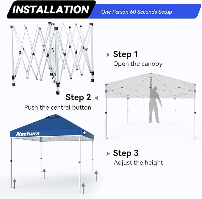 Nazhura 10' x 10' Pop Up Canopy Tent - Image 4
