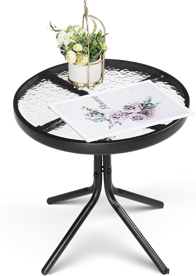 VINGLI Outdoor Side Table, Weatherproof Small Tables by VINGLI