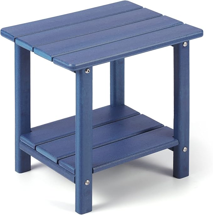 Adirondack Outdoor Side Table, 2-Tier Sturdy Patio End Table Weather Resistant by Apolimi