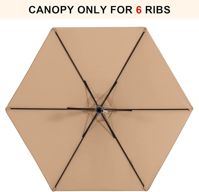 MASTERCANOPY Patio Umbrella 7.5 ft Replacement Canopy - Image 3