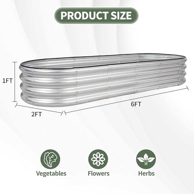1MORE Galvanized Raised Garden Bed- Planter Garden Boxes Outdoor, Raised Beds - Image 7
