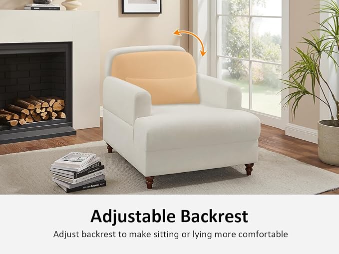 Oversized Chaise Lounge Accent Chair, Cloud Fluffy Chaise Sofa Recliner - Image 4