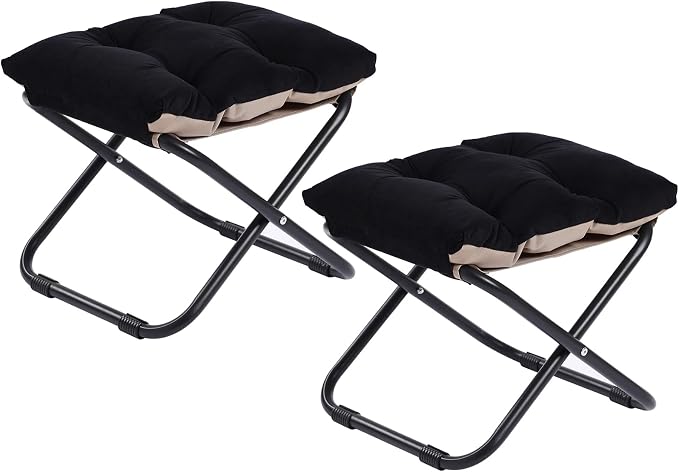 LITA Folding Footrest Stool, Portable Ottoman Foot Rest, Upholstered Small by LITA