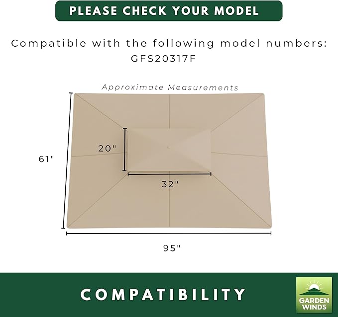 Garden Winds Reinforced Replacement Canopy Top Cover Compatible - Image 5