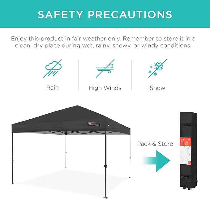 Best Choice Products 10x10ft Pop Up Canopy Tent, Outdoor Shade, 1 Person 1 - Image 5