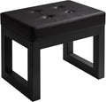IBUYKE 16 Inch Small Foot Stool Ottoman, Rectangle PU Faux Leather Foot Rest by IBUYKE