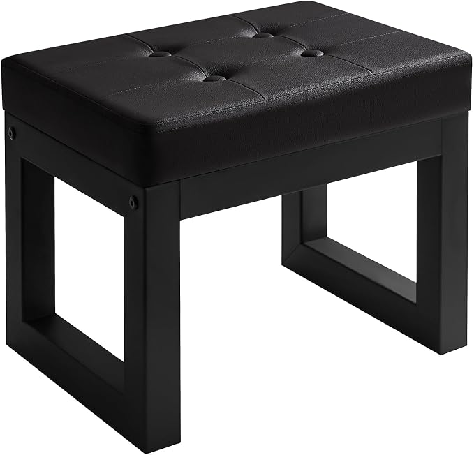 IBUYKE 16 Inch Small Foot Stool Ottoman, Rectangle PU Faux Leather Foot Rest by IBUYKE