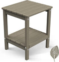 GREENVINES Adirondack-Outdoor-Side-Table | Wood Grain | 14 x 13 Inches | HDPE by GreenVines