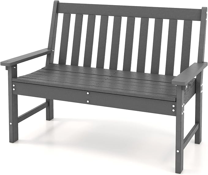 Tangkula HDPE Outdoor Garden Bench - Image 9