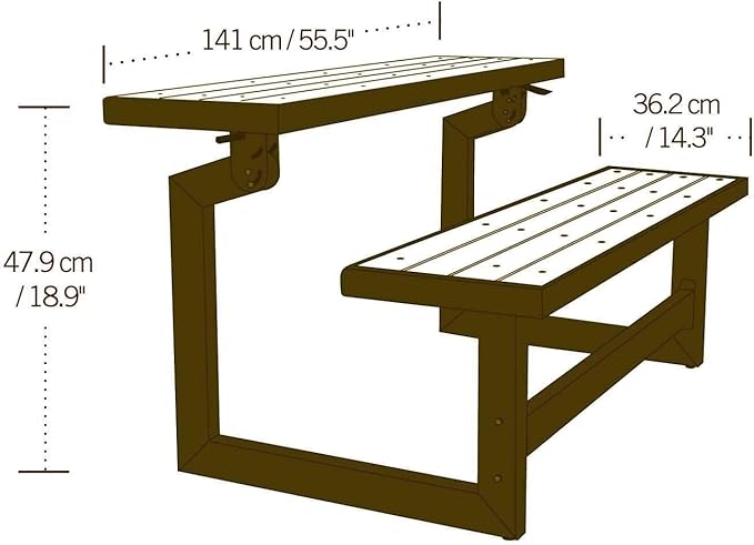 LIFETIME 60054 Convertible Bench / Table, Faux Wood Construction - Image 3