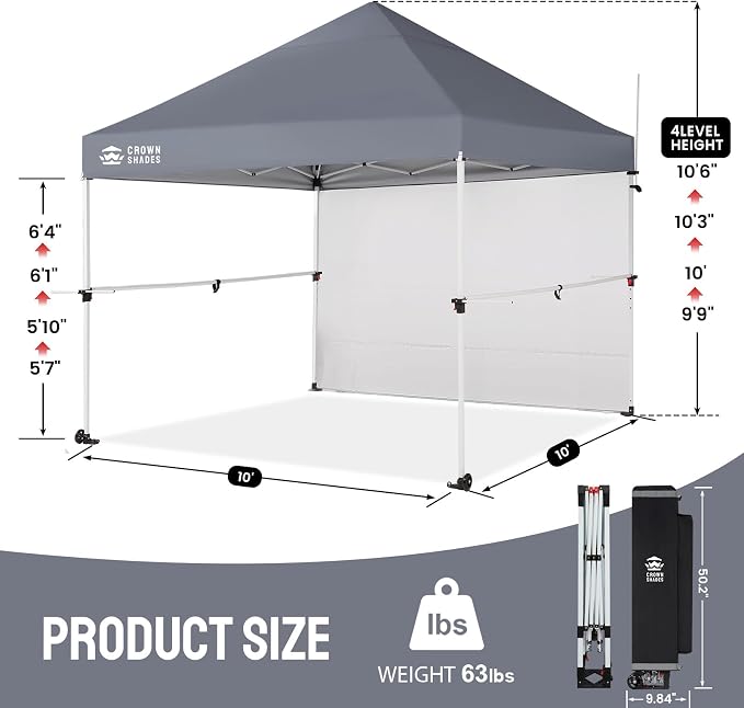 CROWN SHADES 10x10 Pop Up Canopy Tent - Image 5