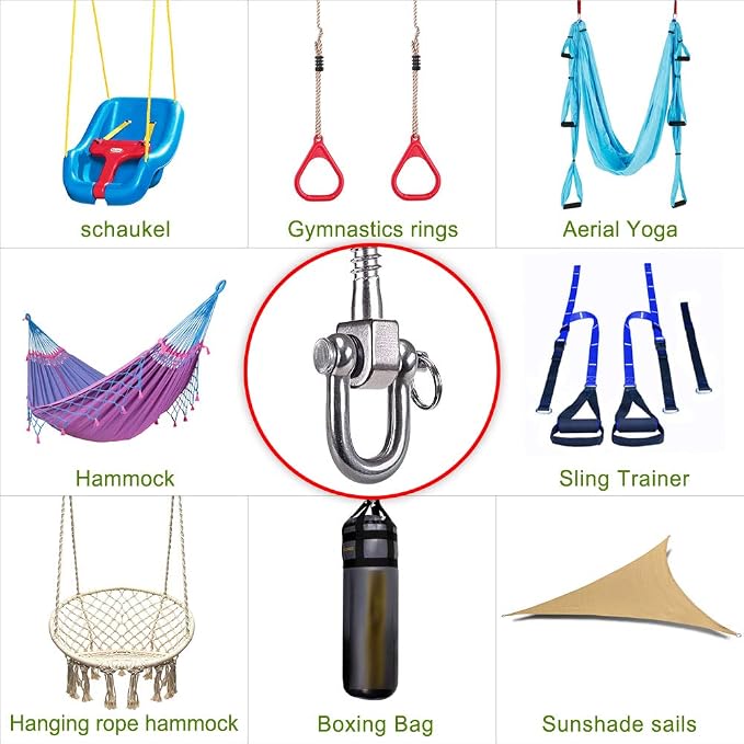 SELEWARE 6 Pack Swing Hangers Swing Set Hooks Stainless Steel Hammock Hooks - Image 5