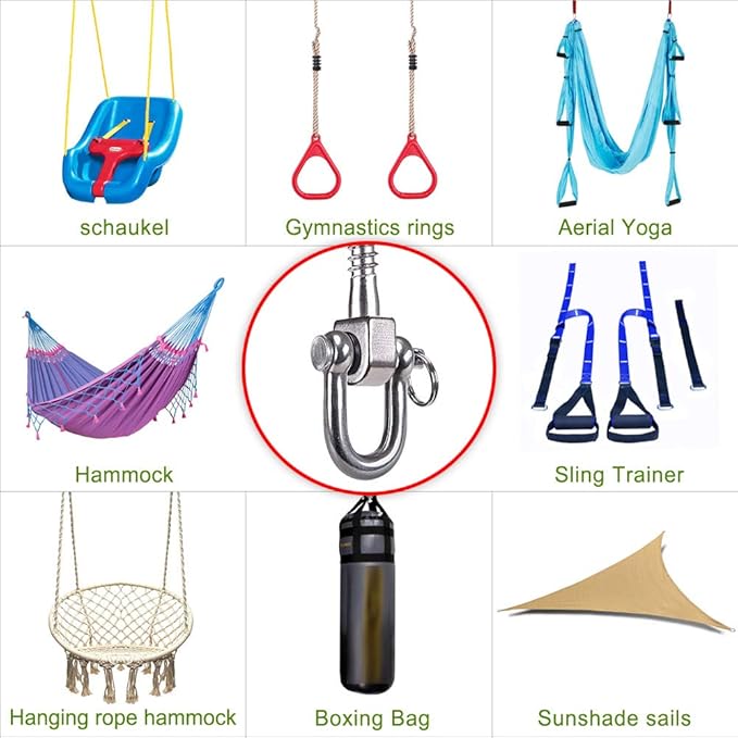 SELEWARE 2 Pack Swing Hangers Swing Set Hooks Stainless Steel Hammock Hooks - Image 2