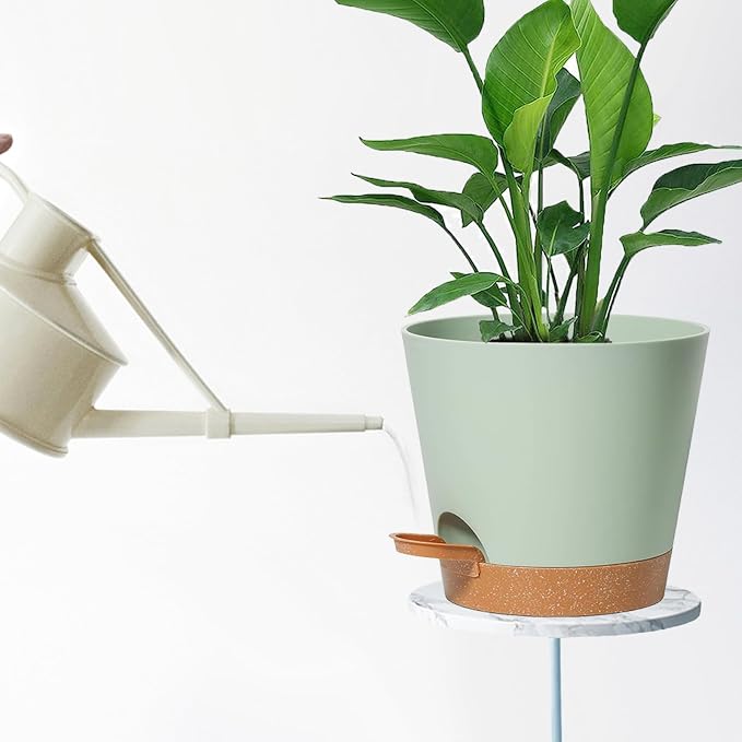 Self Watering Green Plastic Plant Pot Flower Planters - Image 7