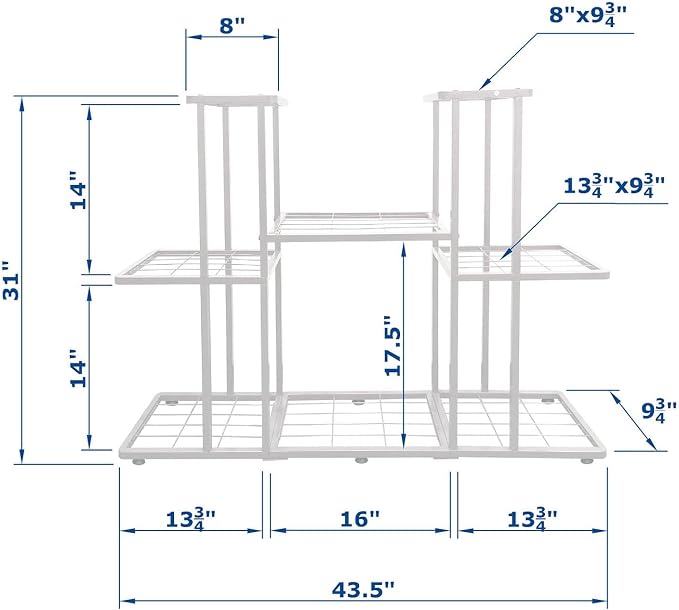 MTB Garden 3 Tier 8 Potted Metal Large Plant Stand - Image 3
