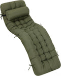 Tudomro 1 Pcs Olive Green 66'' Outdoor Chaise Lounge Cushion Waterproof Patio by Tudomro