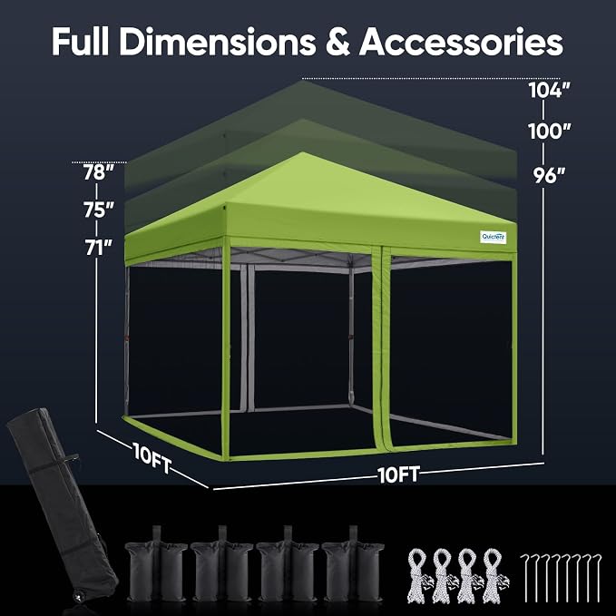 Quictent 10'x10’ Pop up Screened Canopy Tent - Image 8