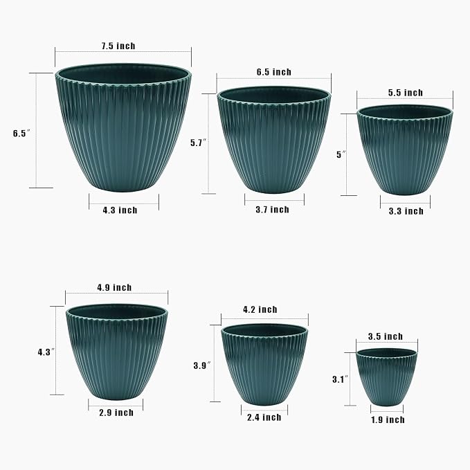 7.5/6.5/5.5/4.9/4.2/3.5 Inch Plant Pots - Image 2