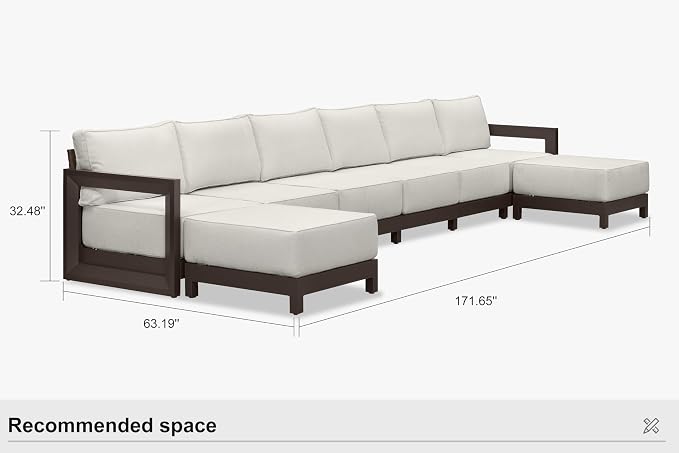 PURPLE LEAF Patio Furniture Set U-Shaped Outdoor Couch - Image 9
