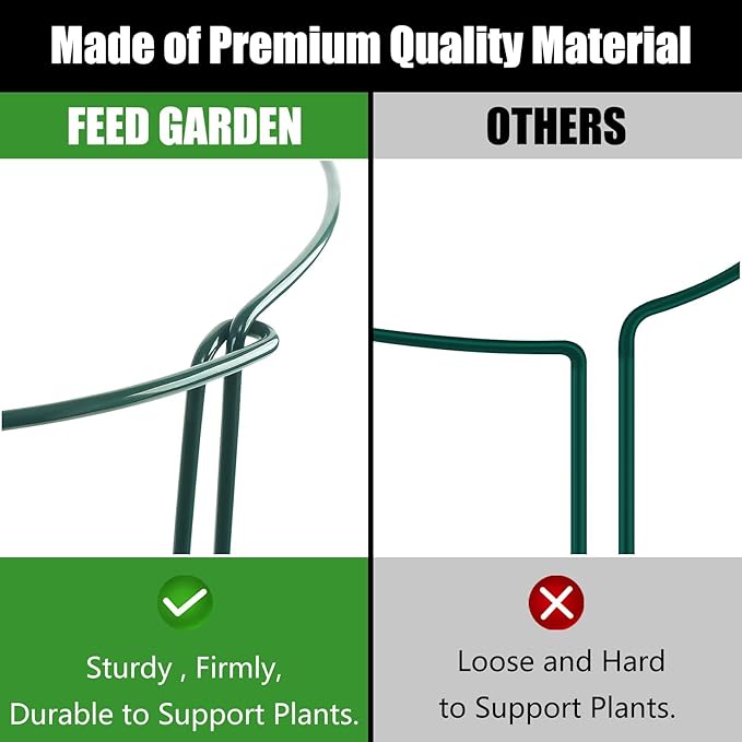 FEED GARDEN 8 Pack Plant Support Stakes, Peony Cages and Supports, Metal Garden - Image 4