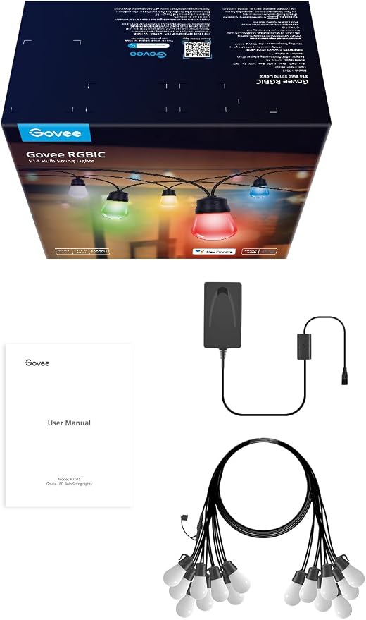 Govee Smart Outdoor String Lights H7015, 48ft RGBIC Outdoor Lights - Image 8