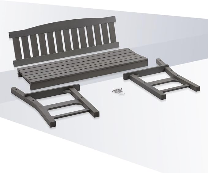Psilvam 3-Person Outdoor Memorial Bench, All-Weather Poly Lumber Garden Bench - Image 4