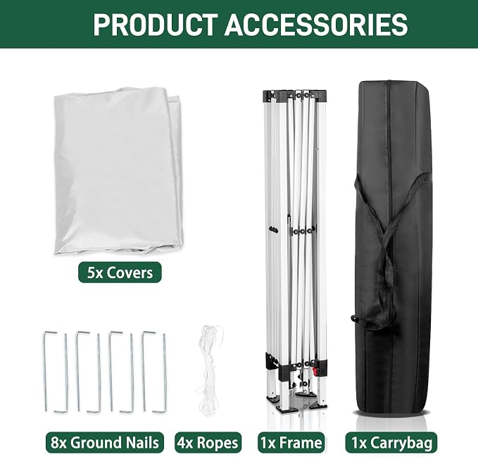 Outvita 10x10ft Ez Pop Up Canopy, Portable Instant Canopy Tent - Image 7