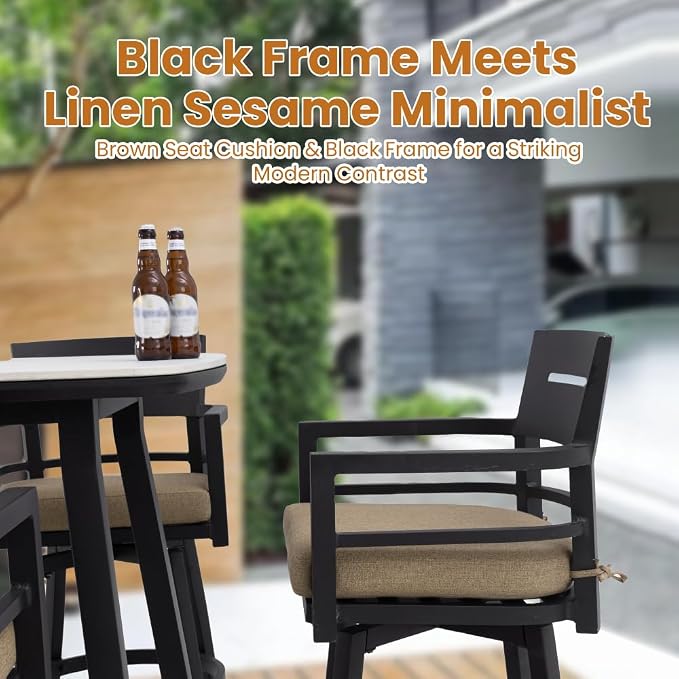 Modern Outdoor Bar Set with Sintered Stone Table - Image 2