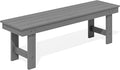 SERWALL 2-Person Outdoor Bench Backless, HDPE Outdoor Benches Weatherproof by SERWALL