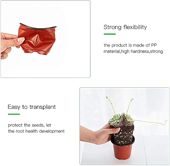 JERIA 200-Pack 4 Inch Plastic Nursery Pots Come - Image 5