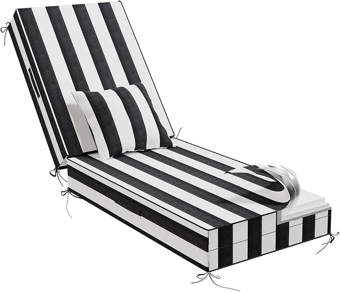 Outdoor Water-Resistant Olefin Chaise Lounge Cushions by Aofeite