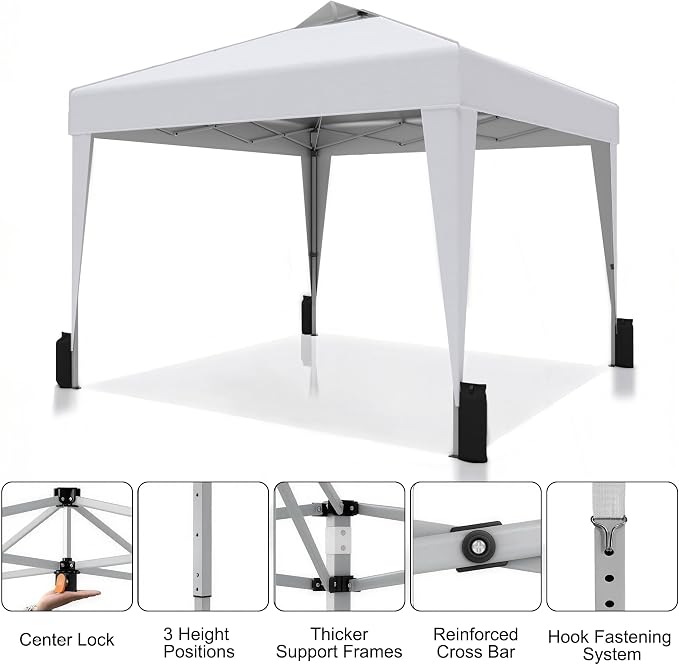 SANWAY 10x10 Pop up Canopy Tent, One-Button, Outdoor Instant Canopy Protable - Image 4