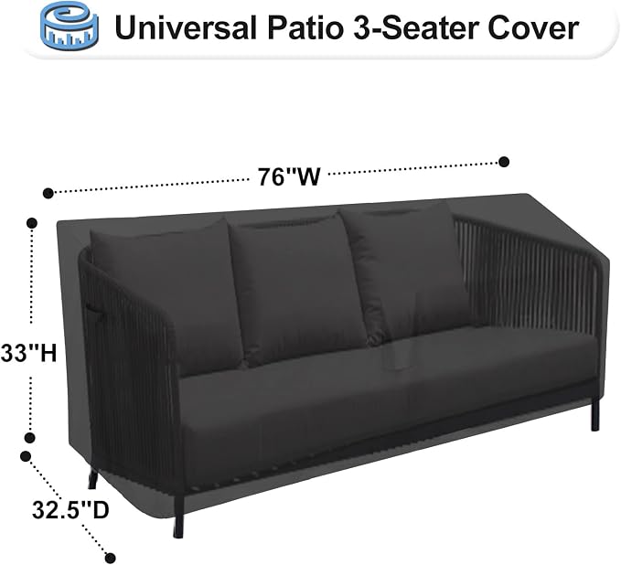 OutdoorLines Outdoor Waterproof Patio 3-Seater Couch Cover - Image 2