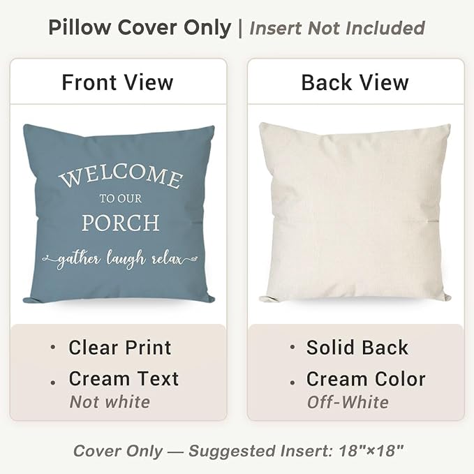 PANDICORN Welcome to Our Porch Stay Awhile Farmhouse Decorative Throw Pillow - Image 4