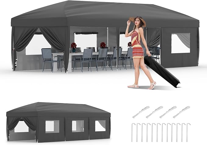 10x30 Pop Up Canopy with 8 SideWalls by GarveeLife